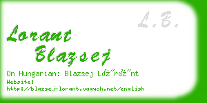 lorant blazsej business card